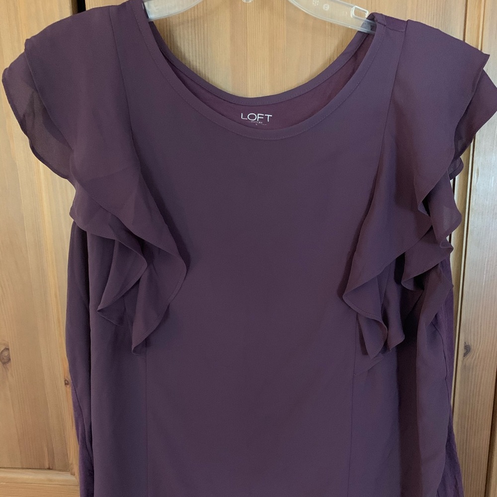 Plum top with ruffles